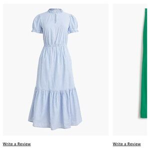 J. Crew Blue Striped Midi Dress